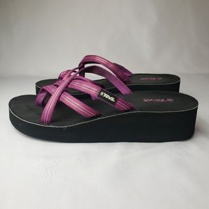 Teva Crisscross Magenta Strips  Sandals